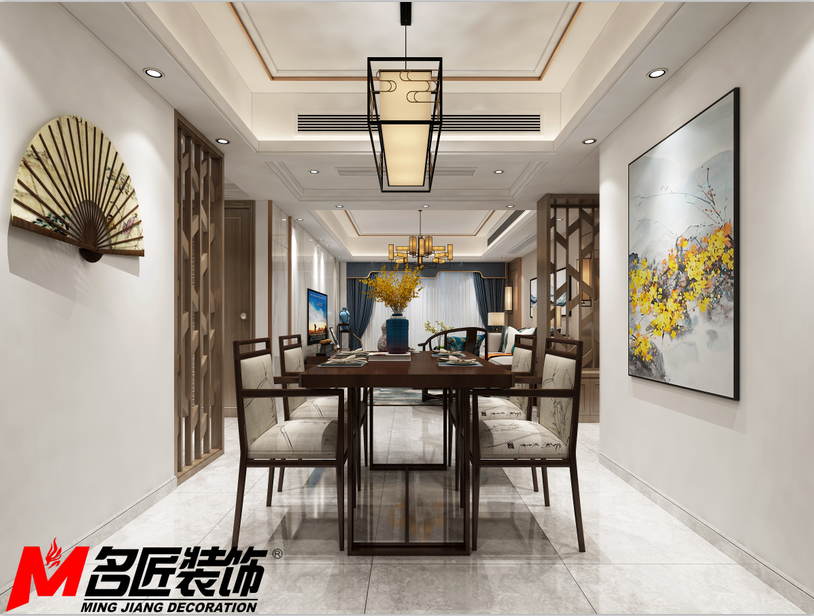 德陽(yáng)市濱河?xùn)|路二段221號(hào)院新中式風(fēng)格三居室裝修案例